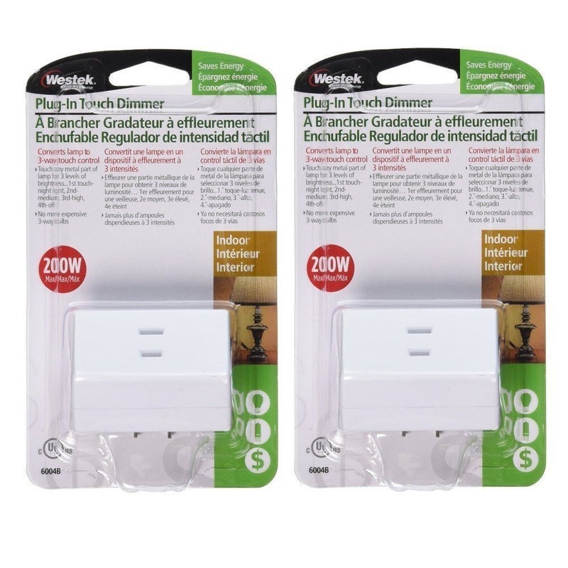 Westek White 200 watts Rocker Dimmer 2 pack - Image 1